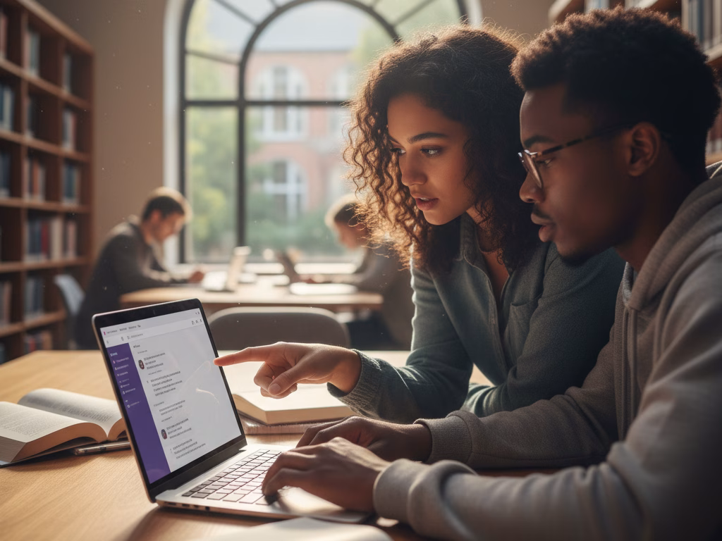 Two students use ChatGPT during a study session.